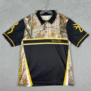 Browning Team Shooting Polo Shirt Men’s XL Camo Black Hunting Outdoor Casual